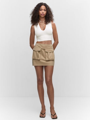 MANGO Knitted Top 'Laurel' in Beige