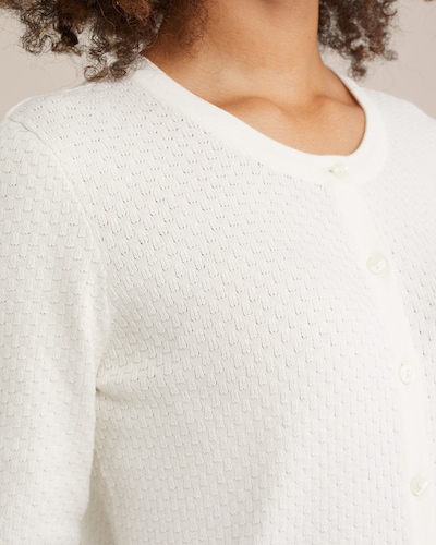 WE Fashion Cardigan en blanc cassé, Vue avec produit
