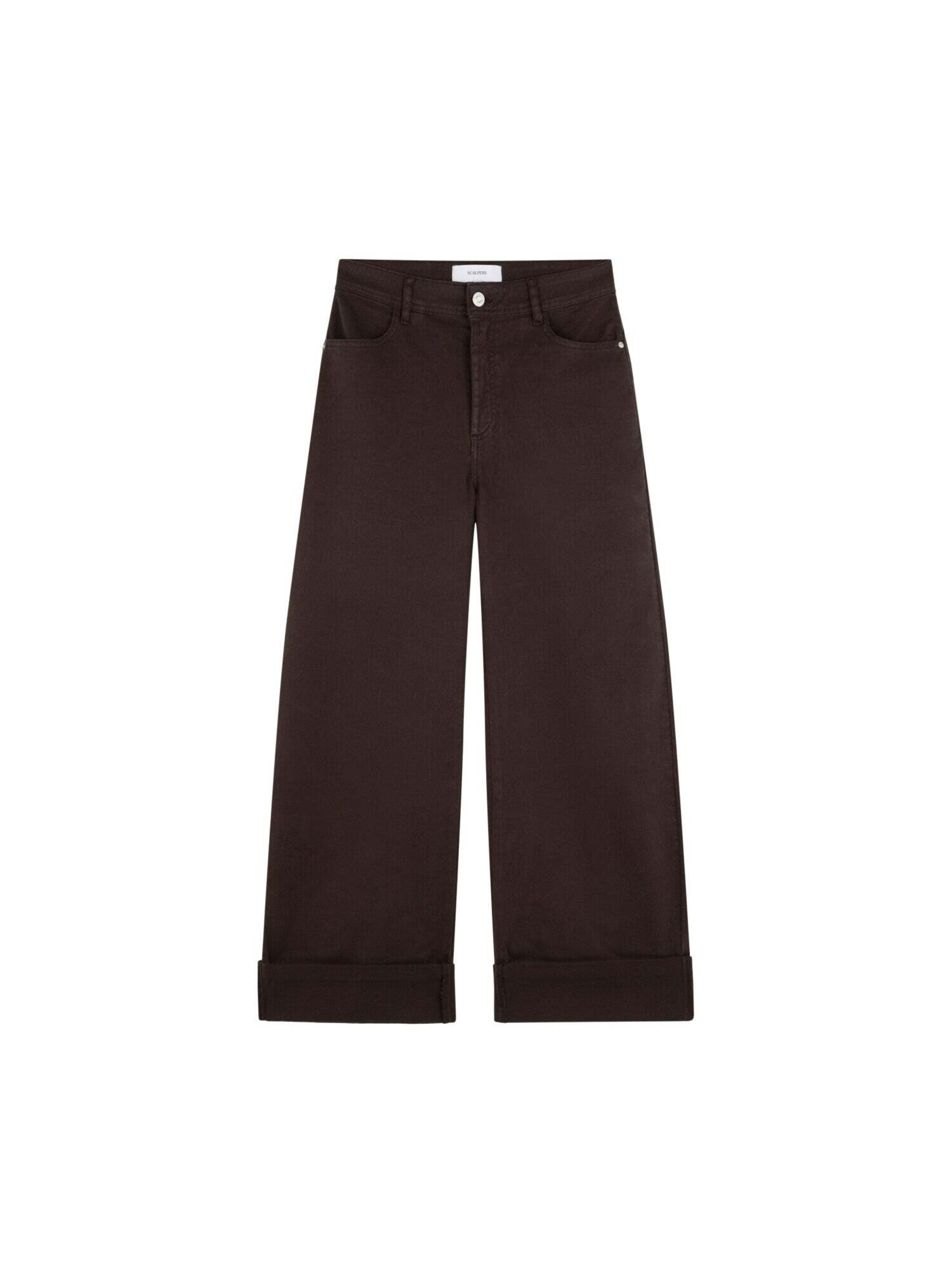 Scalpers Wide leg Jeans in Brown: front