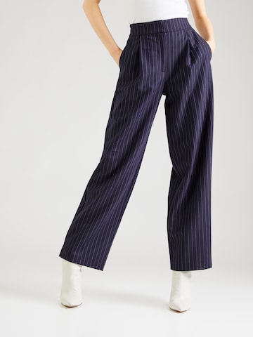 Y.A.S Wide leg Bandplooibroek 'PINLOU' in Blauw: voorkant