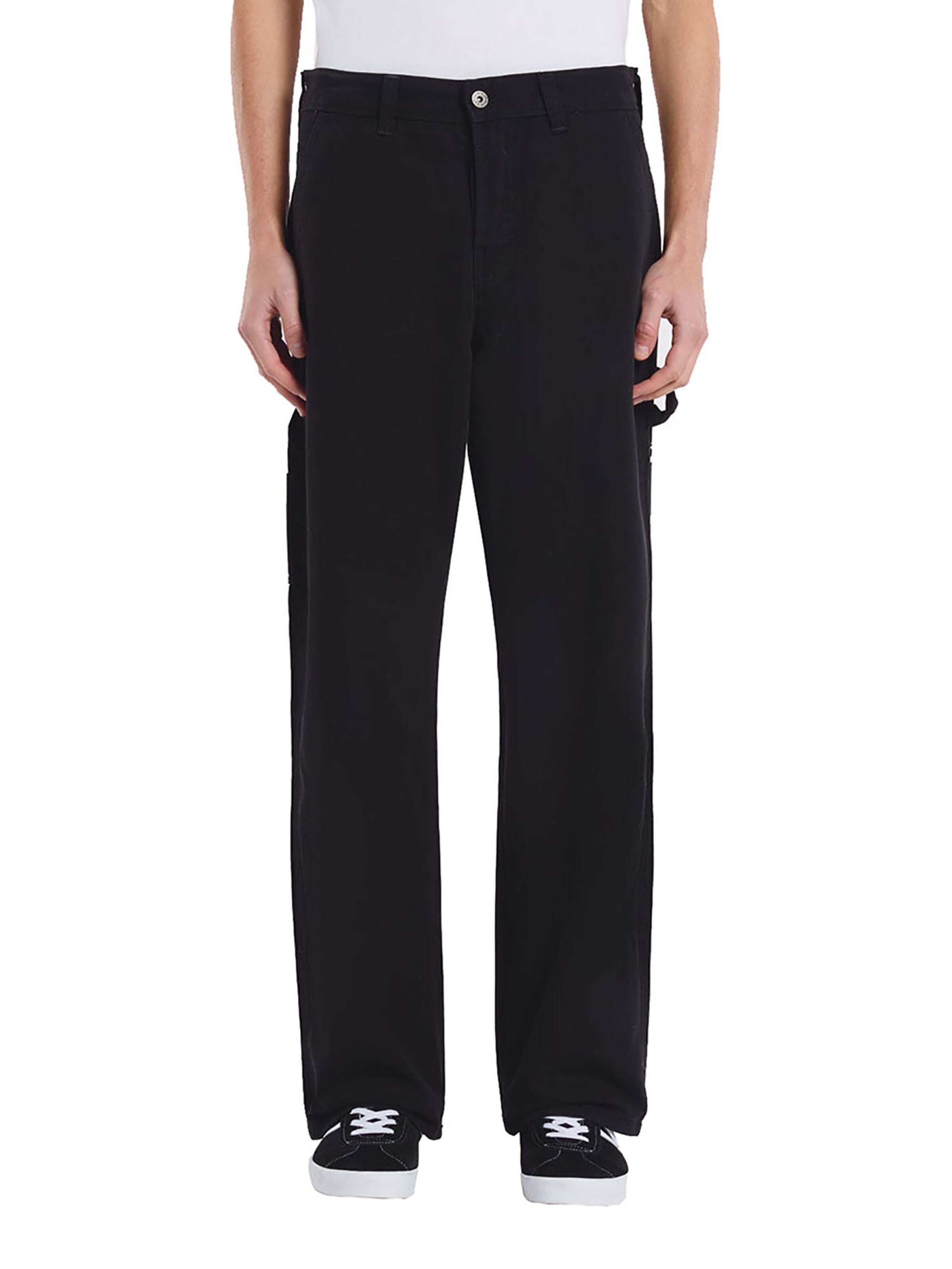 DICKIES Regular Pants 'Canvas Carpenter Lighweig' in Black: front