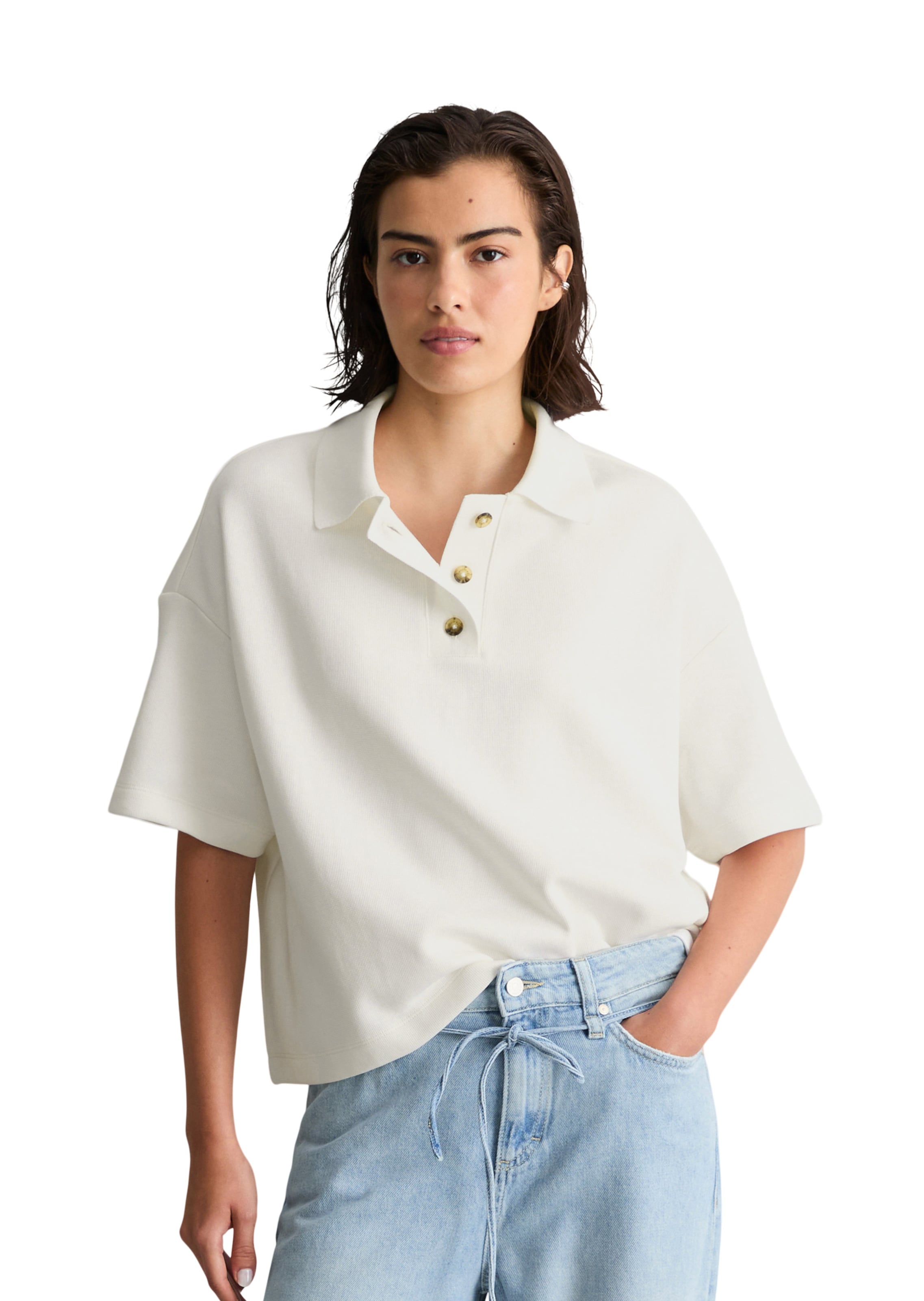 T-shirt Marc O'Polo DENIM en blanc : devant
