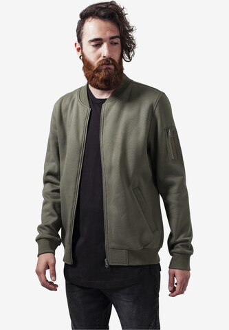 Urban Classics Zip-Up Hoodie in Green: front