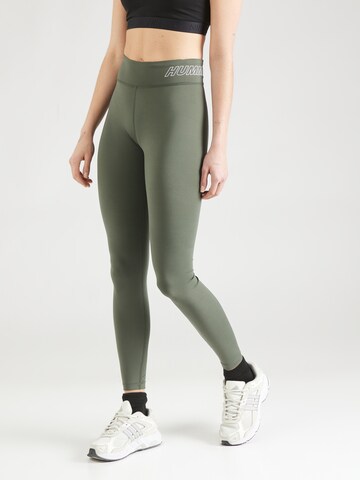 Skinny Pantaloni sportivi 'TE FUNDAMENTAL' di Hummel in verde: frontale