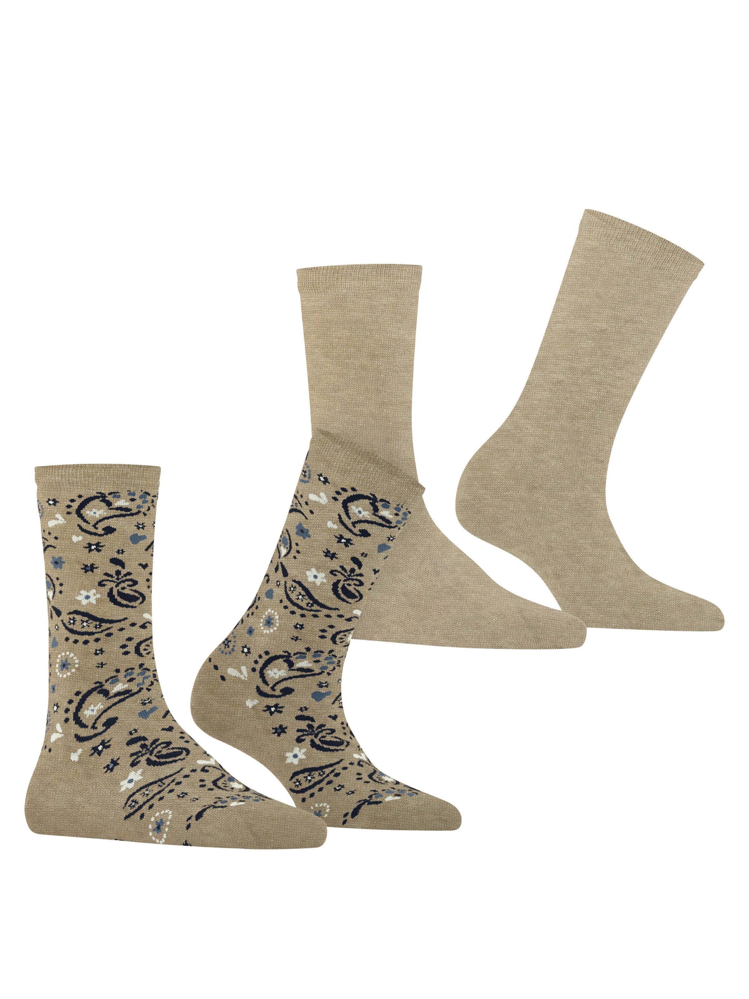 ESPRIT Socks 'Soft Paiyley 2-Pack' in Beige