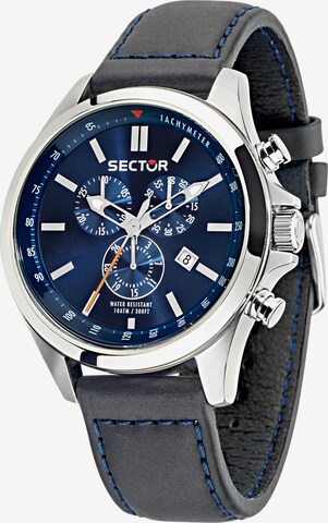 SECTOR Chronograph '180 CHR BLUE DIAL BLACK STRAP' in Schwarz: front