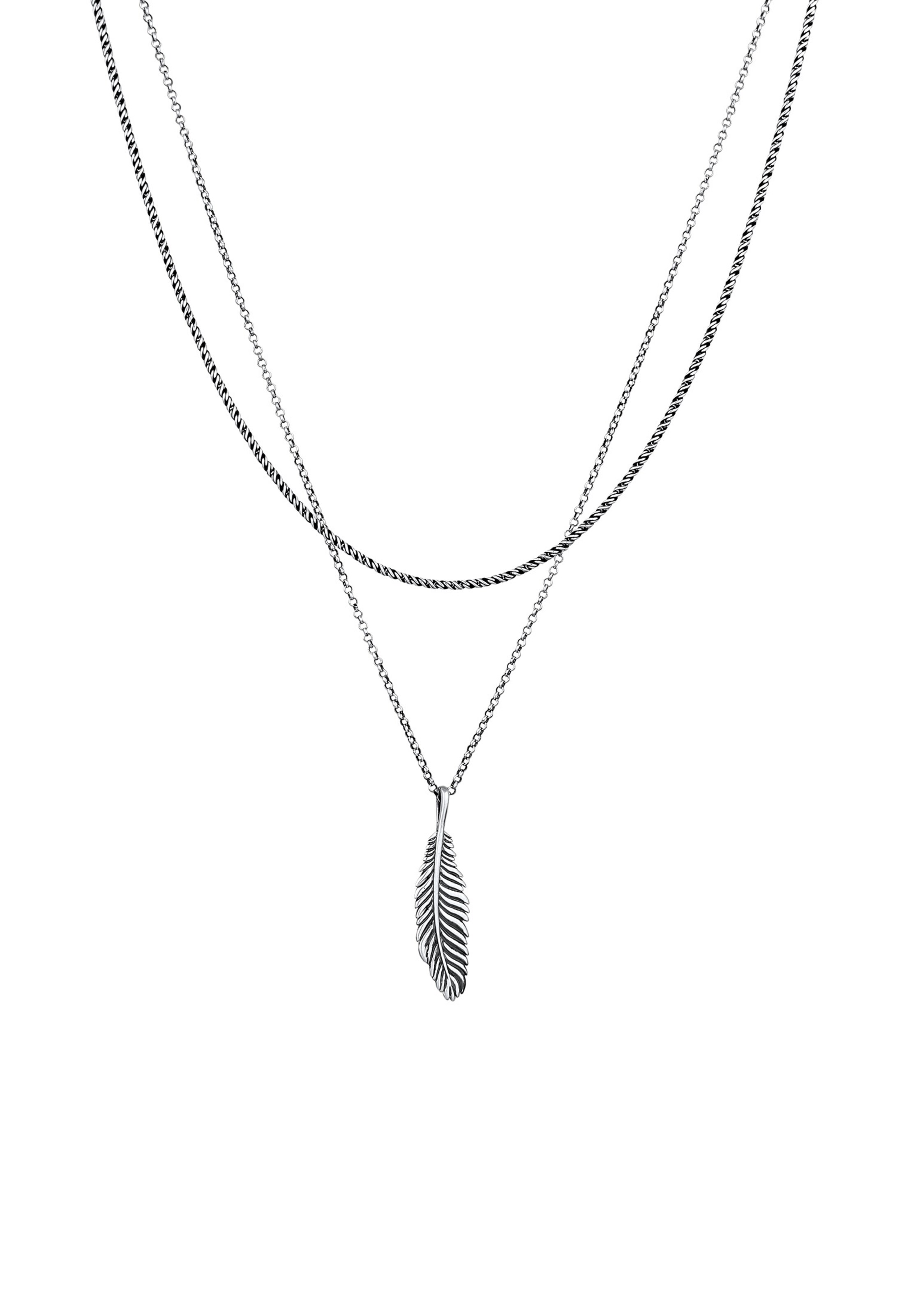KUZZOI Necklace 'Feder' in Silver
