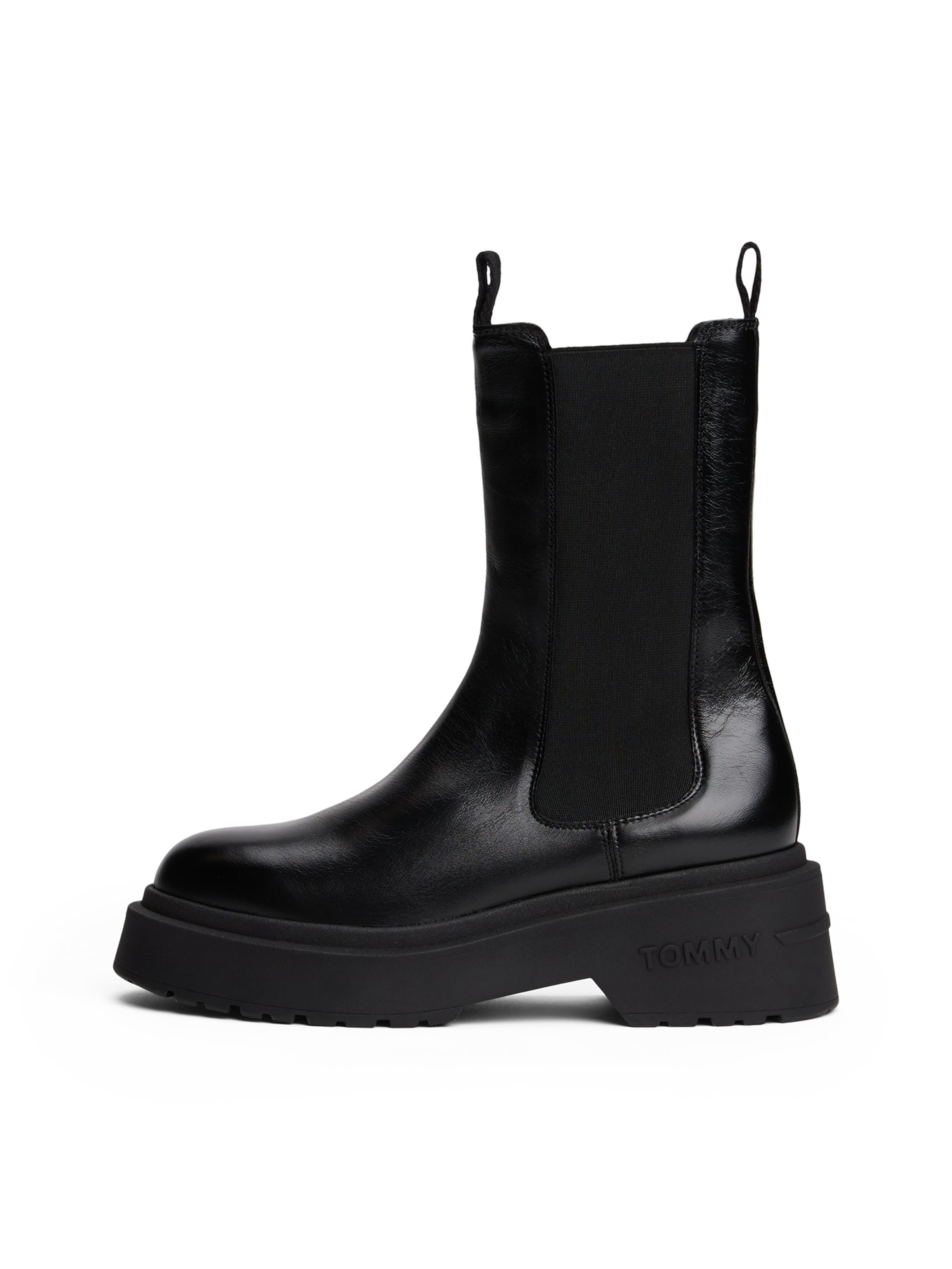 Ghete chelsea de la Tommy Jeans pe negru: față