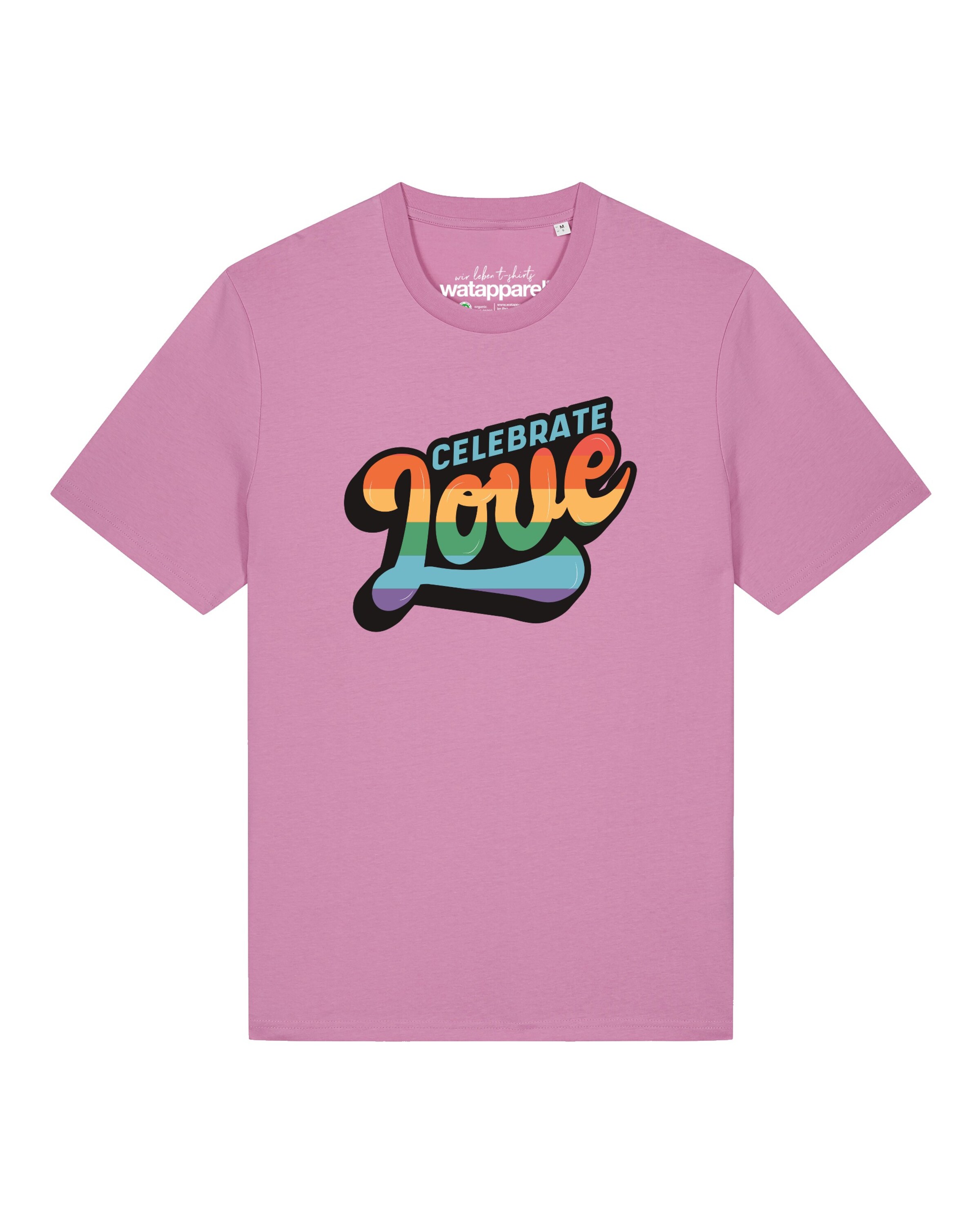 T-Shirt 'Celebrate Love' Watapparel en rose : devant