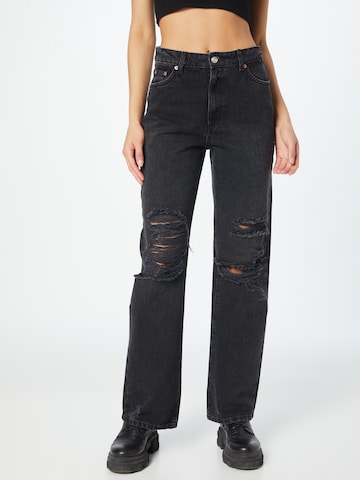 ONLY Wide leg Jeans 'Camille' in Zwart: voorkant