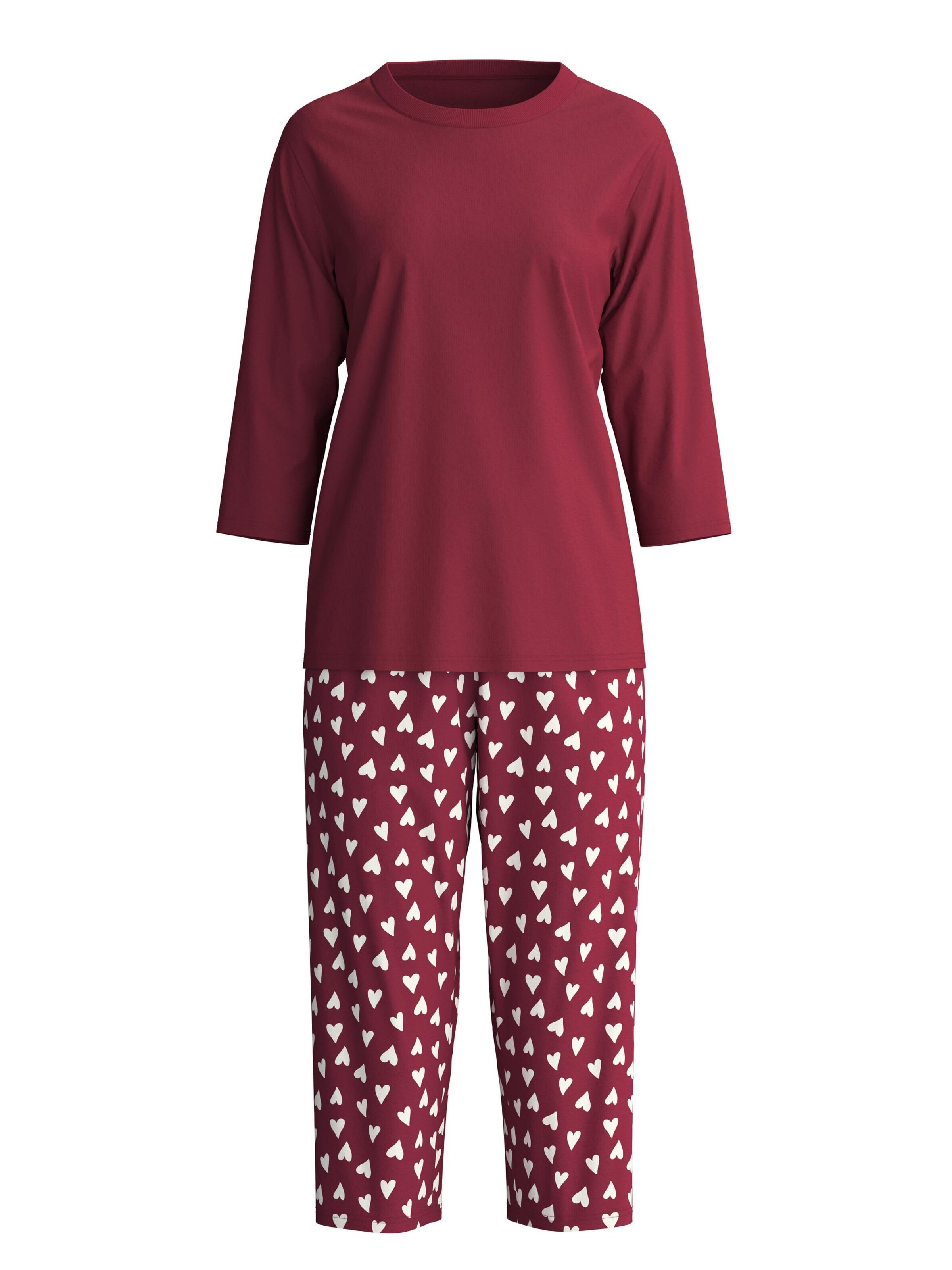 CALIDA Pyjama 'Cotton Special' in Rood: voorkant