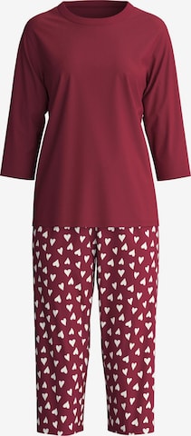 CALIDA Pyjama 'Cotton Special' in Rood: voorkant