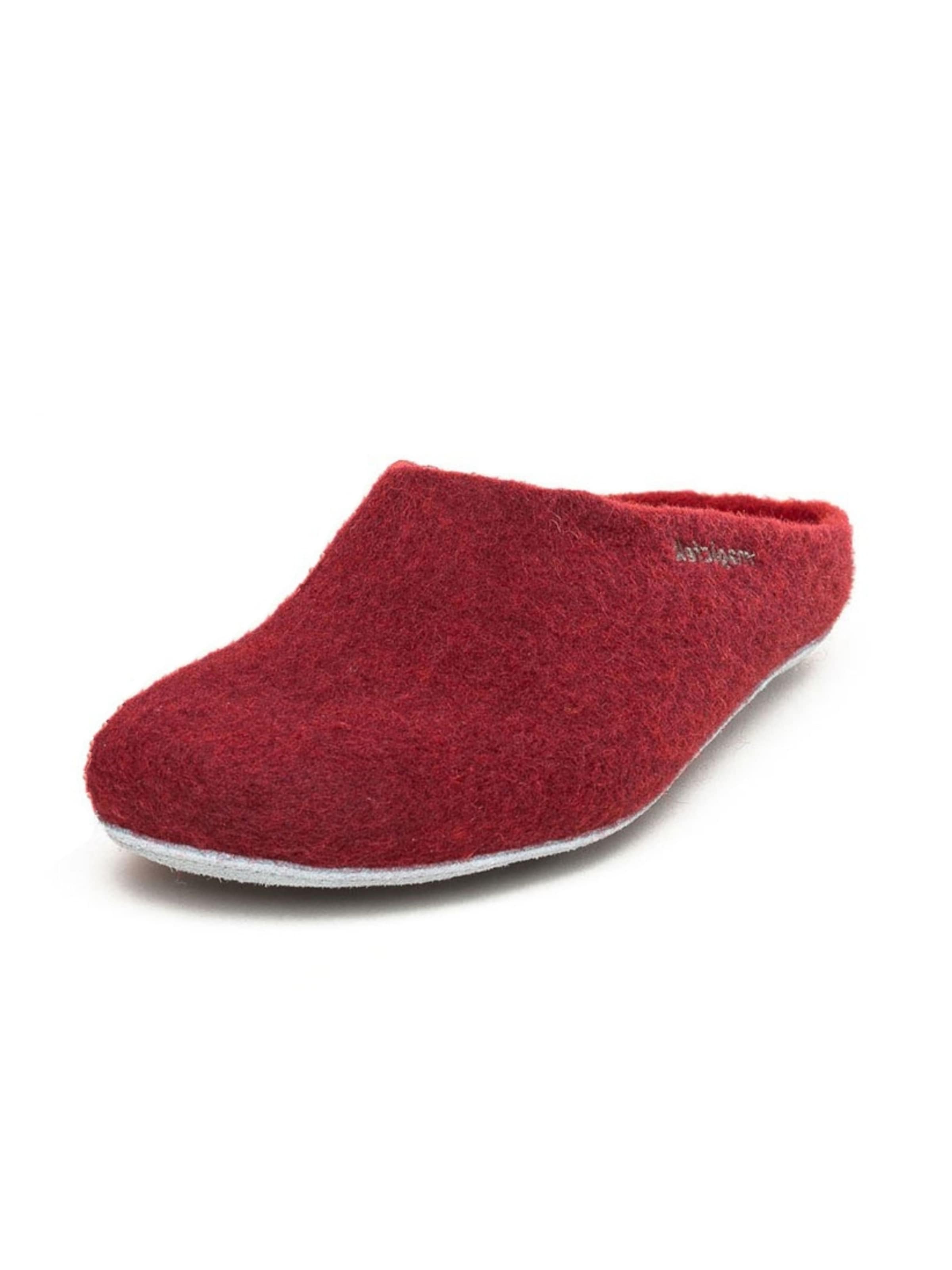 MagicFelt Slippers 'Filzpantoffel AP 701' in Red: front