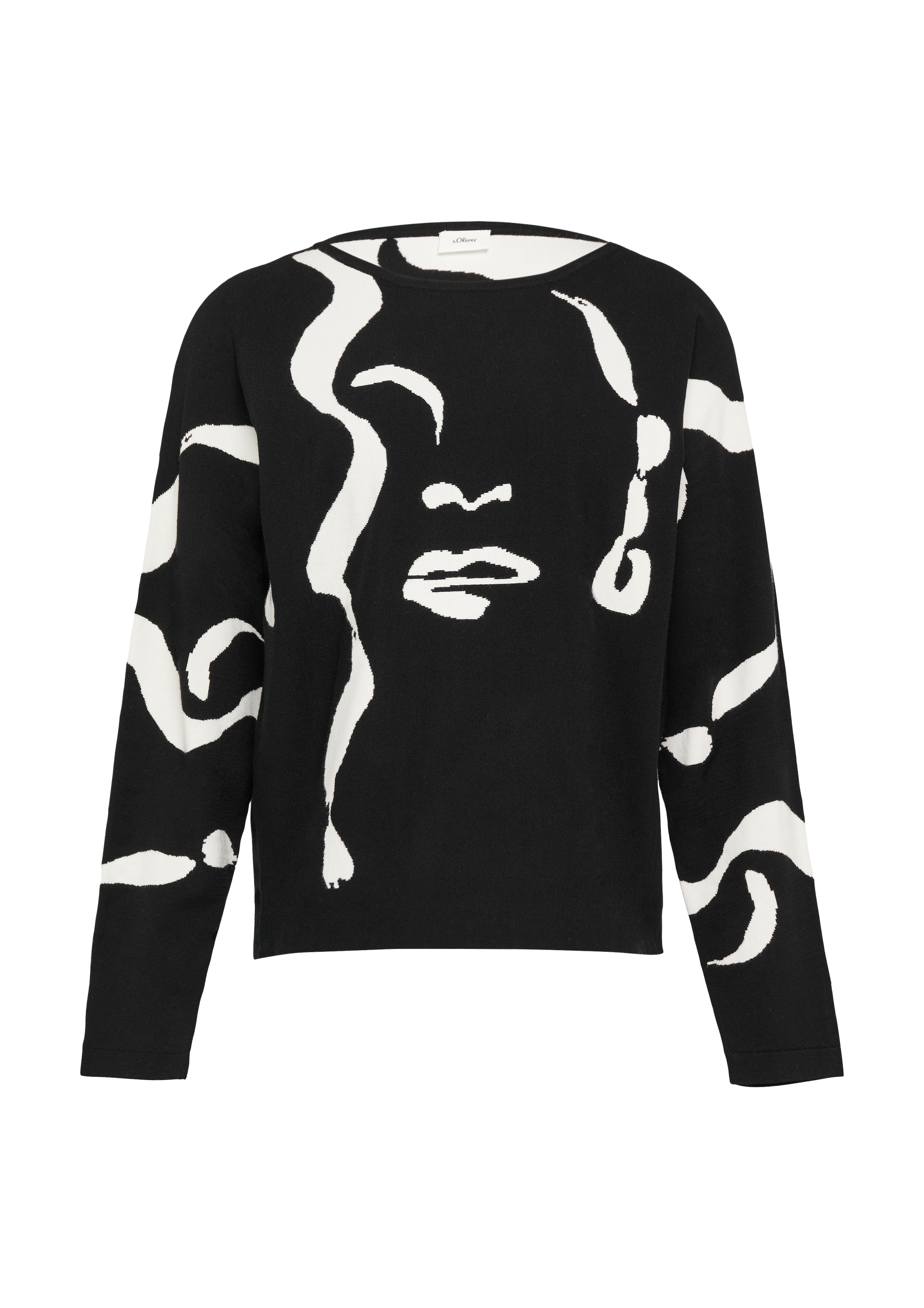 s.Oliver BLACK LABEL Pullover in Schwarz: Vorderseite