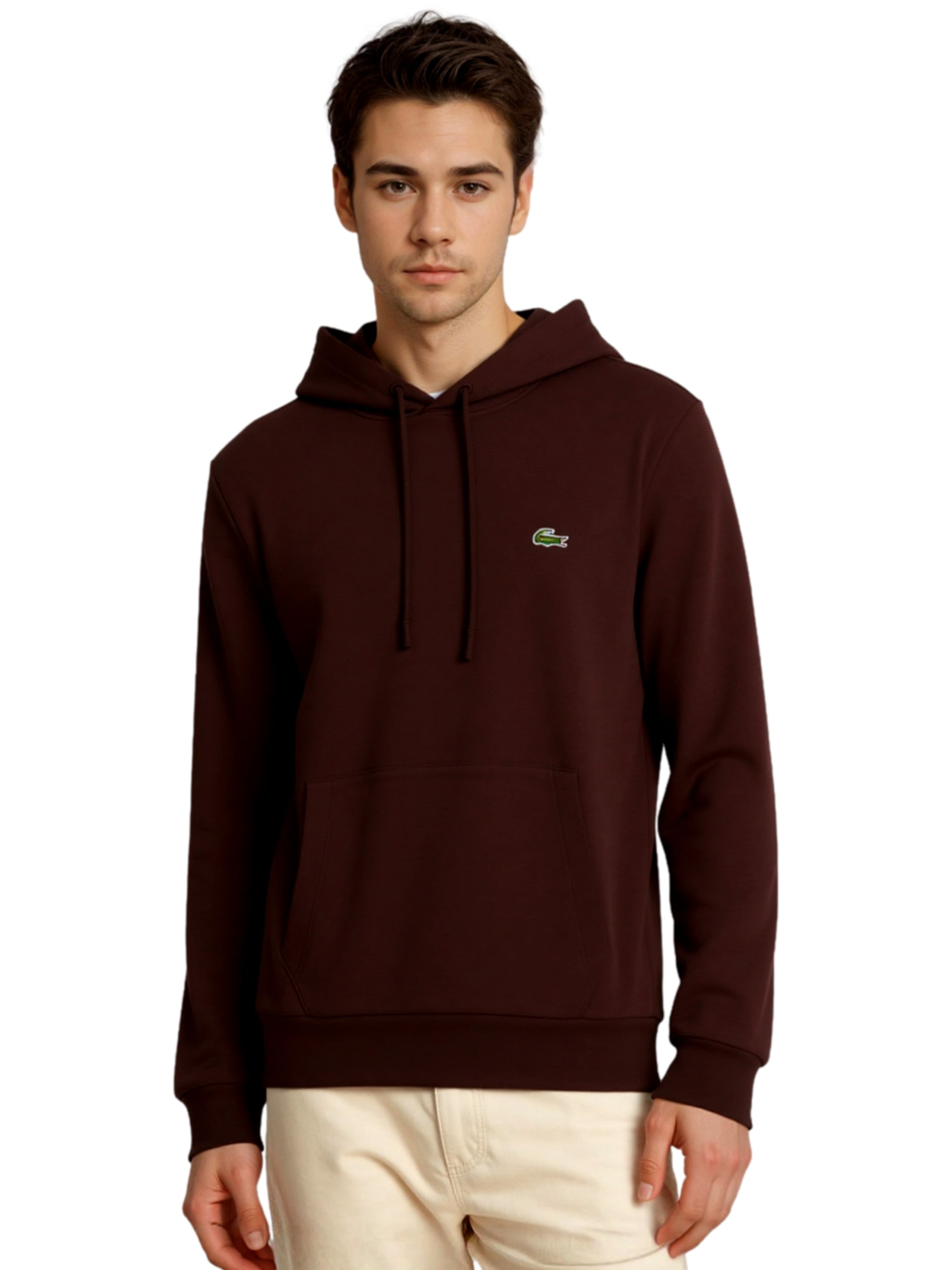 Sweat-shirt LACOSTE en marron : devant