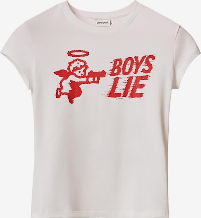Marškinėliai 'Boys Lie' iš Desigual, spalva – raudona / balta, Prekių apžvalga