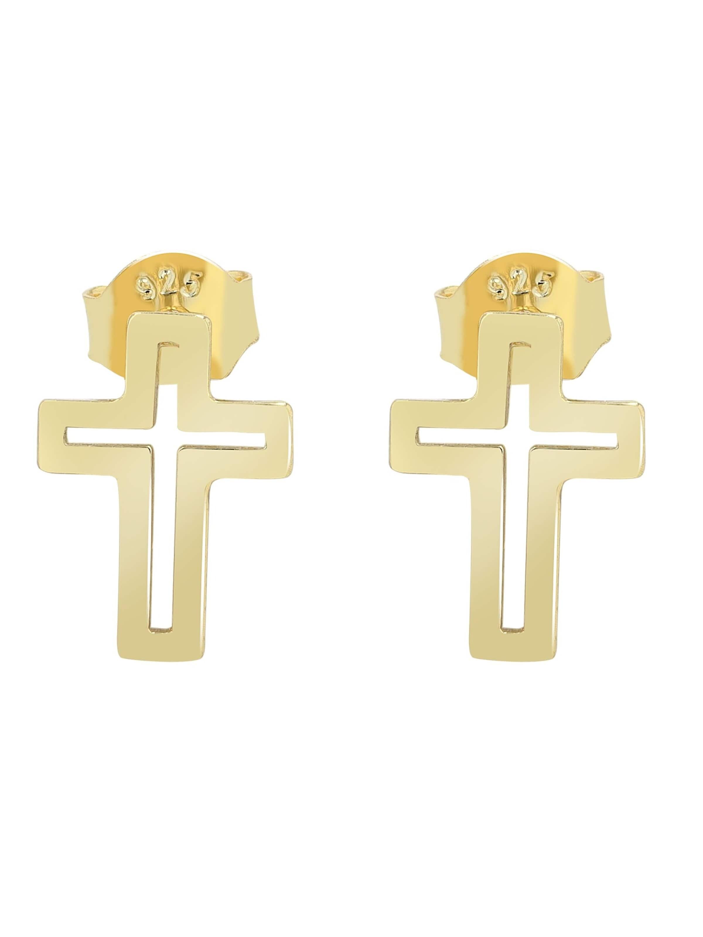 Akzent Earrings '"Emely" aus 925 Sterlingsilber, rhodiniert, langlebig' in Gold: front