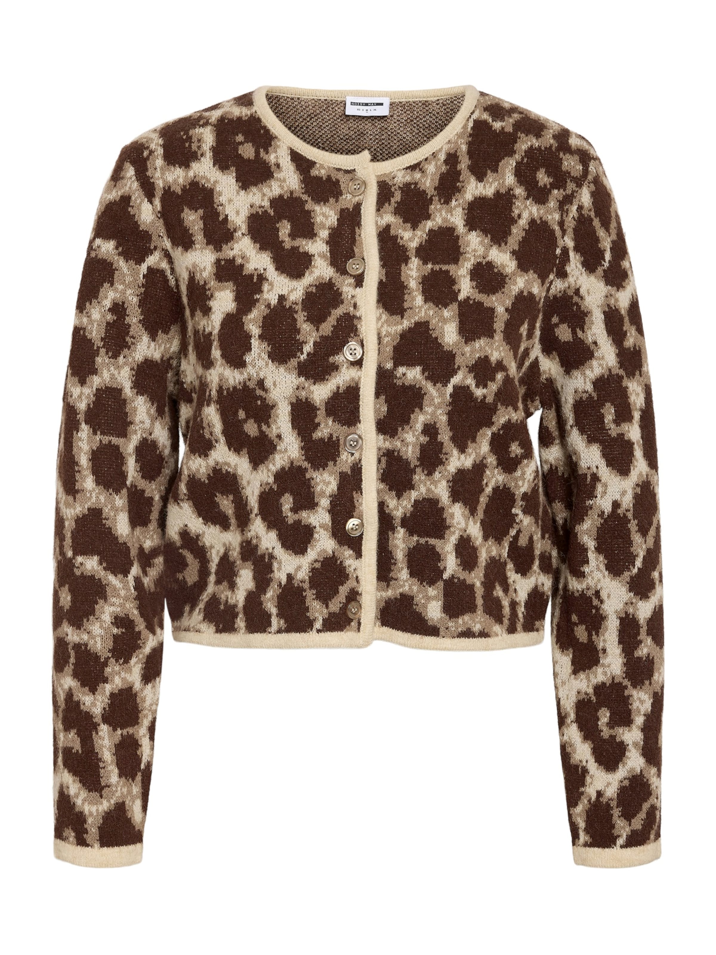 Noisy may Gebreid vest 'NMSille' in Bruin: voorkant