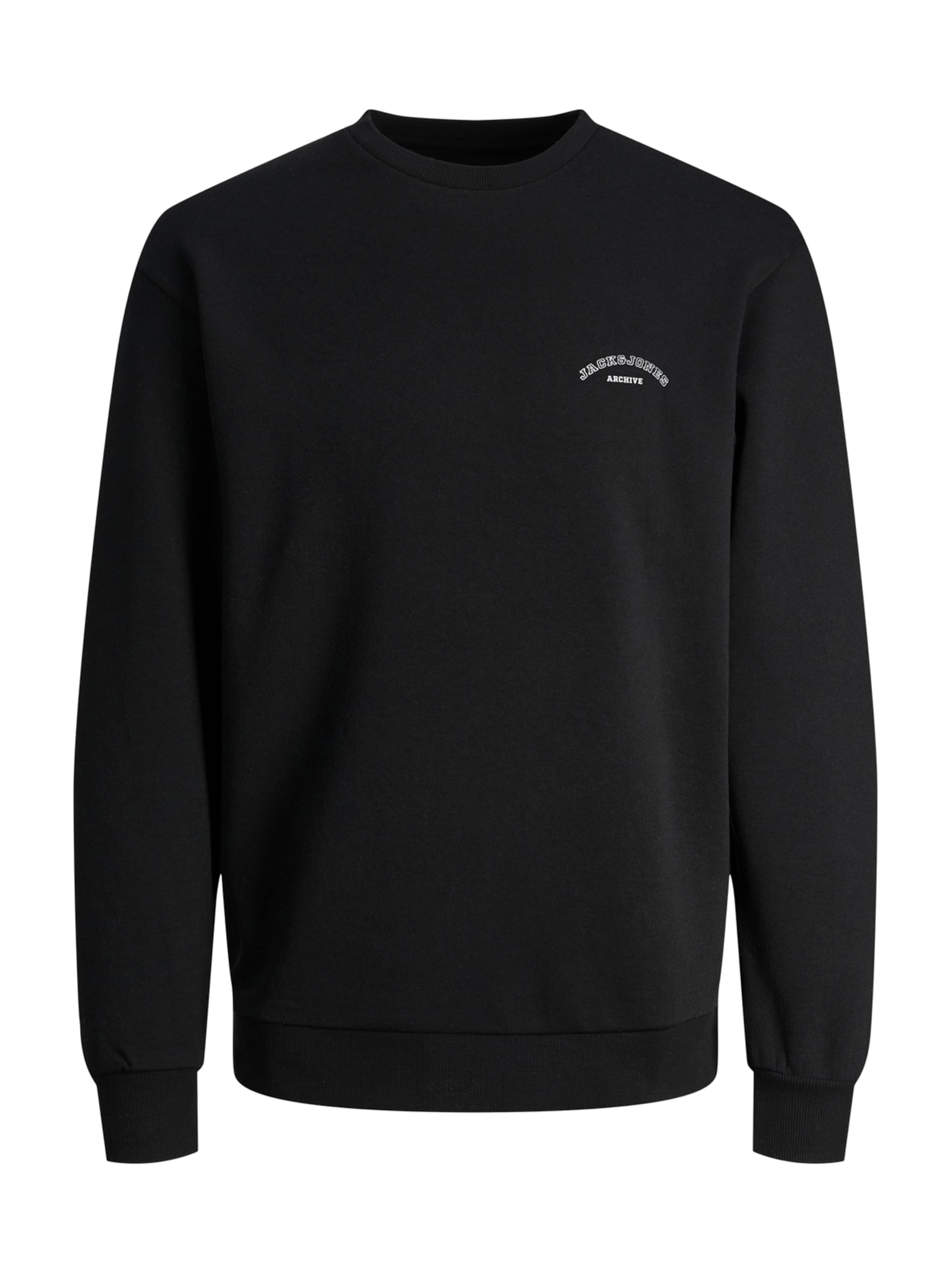 Jack & Jones Plus Sweatshirt 'JJCollege' in Black: front
