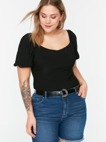 Camicia da donna di Trendyol Curve in nero: frontale