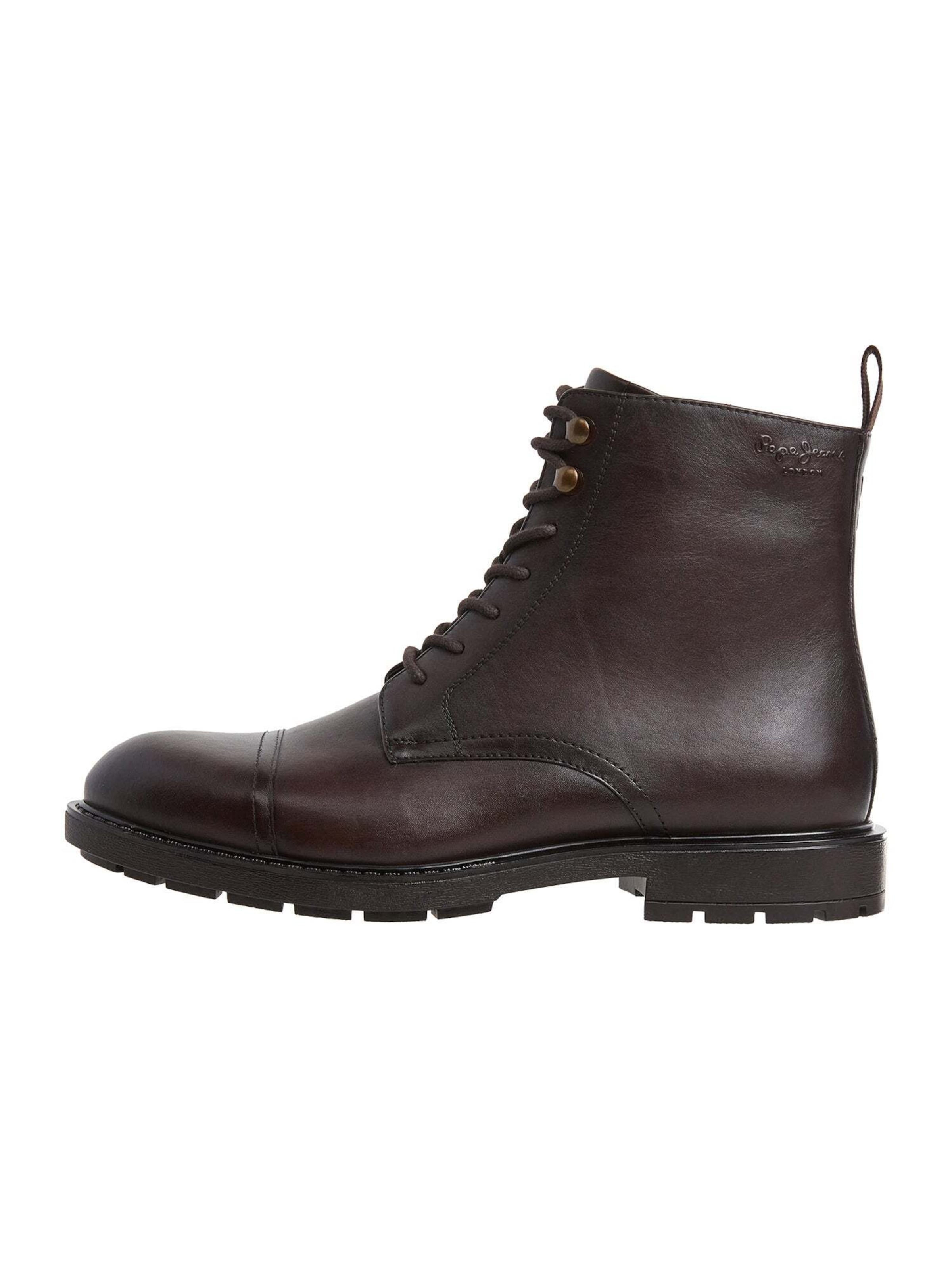 Pepe Jeans Boots med snörning 'Hunters Land' i brun: framsida