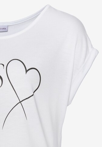 T-shirt LASCANA en blanc