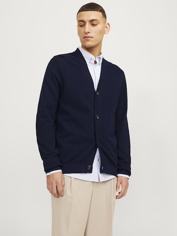 JACK & JONES Knit Cardigan in Blue: front