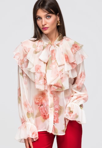 Ombre Bluse in Beige: Vorderseite