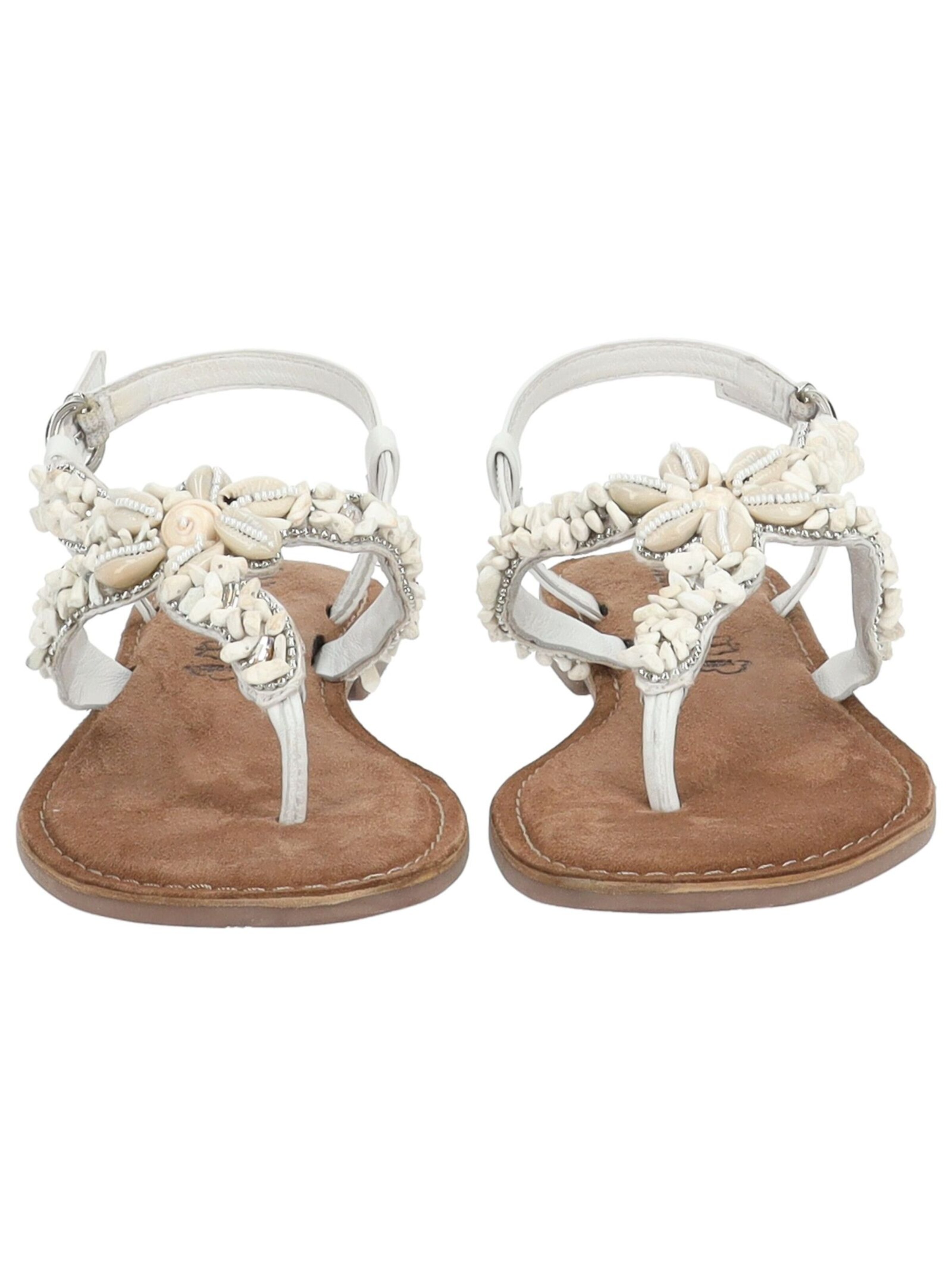 LAZAMANI T-Bar Sandals in White