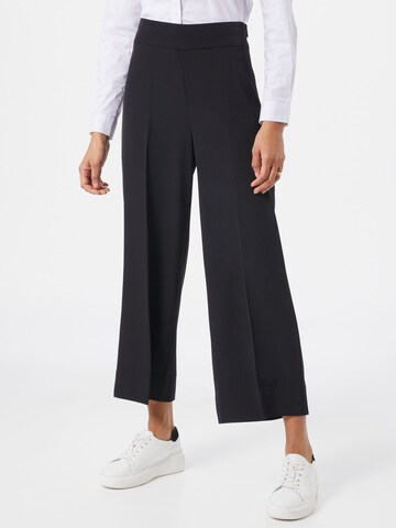 InWear Wide leg Trousers with creases 'Zhen' in Black: front