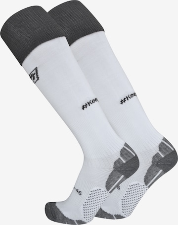 KEEPERsport Soccer Socks in White: front