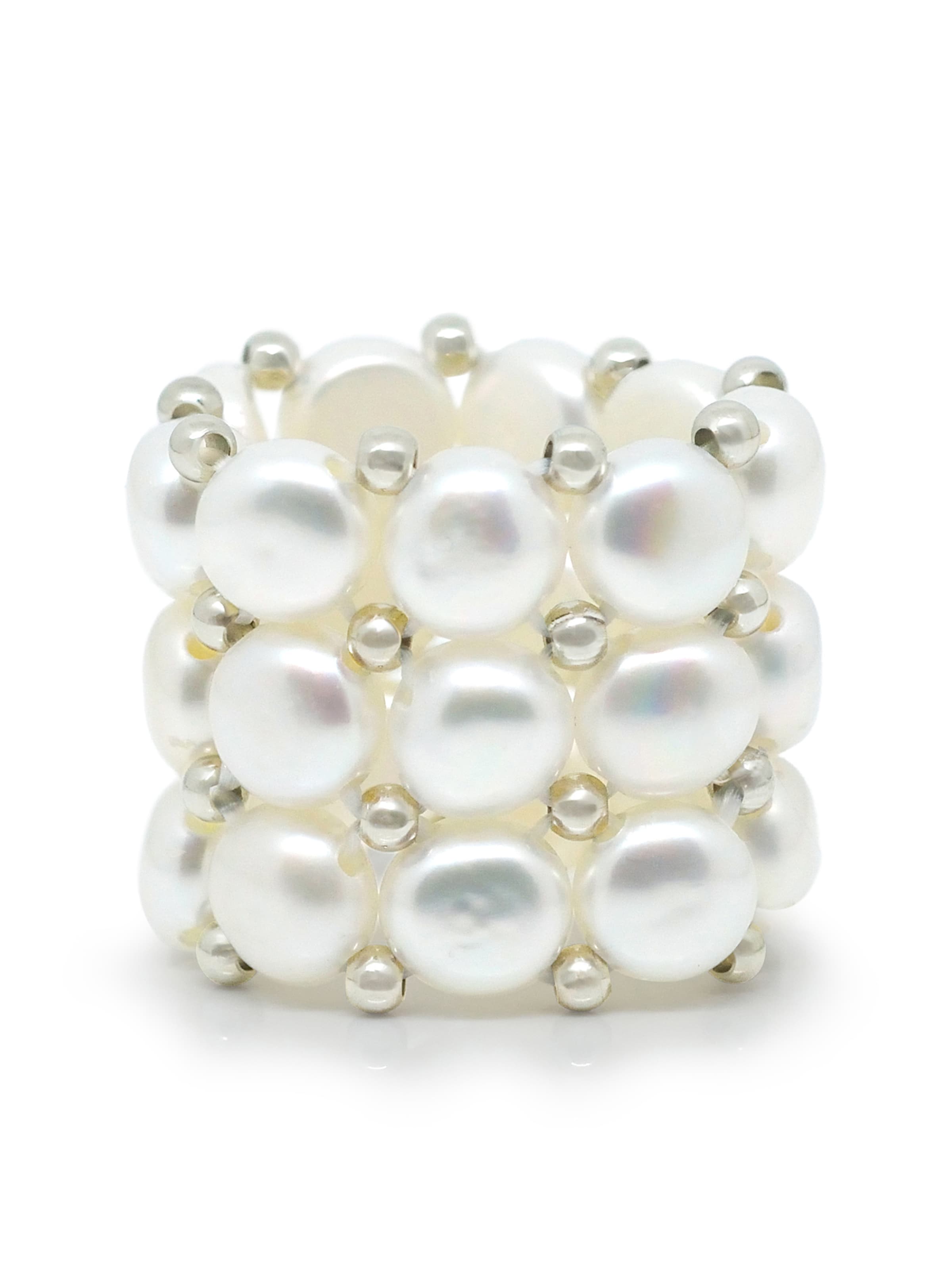 Anello 'TUILERIES' di Ateliers Saint Germain in bianco: frontale