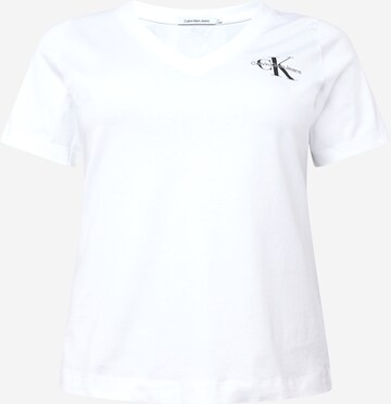 Calvin Klein Jeans Curve Shirt in Wit: voorkant