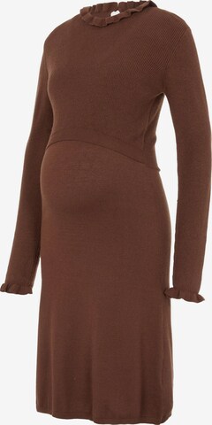 MAMALICIOUS Knitted dress 'LESLIE JUNE' in Brown