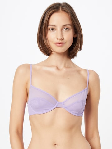 WEEKDAY T-shirt Bra 'Molly' in Purple: front