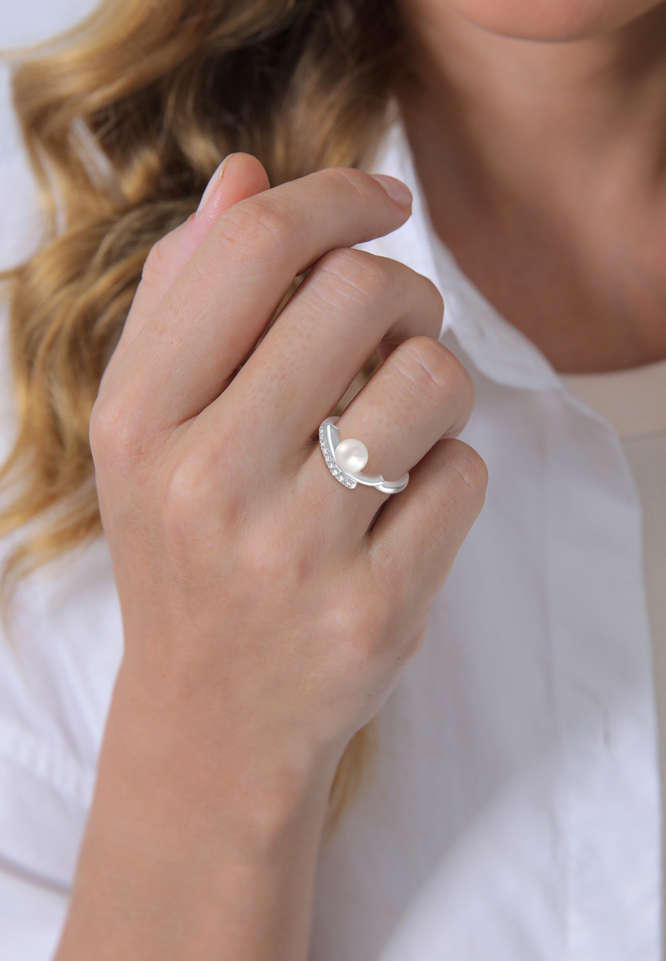 Nenalina Ring 'Elegant' in Zilver: voorkant