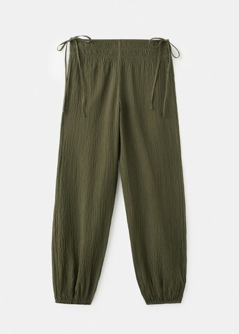 MANGO TEEN Tapered Pants 'Fold' in Green