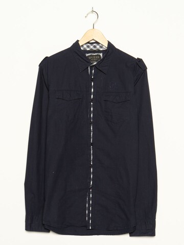 GUESS Button Up Shirt in M-L in Blue: front