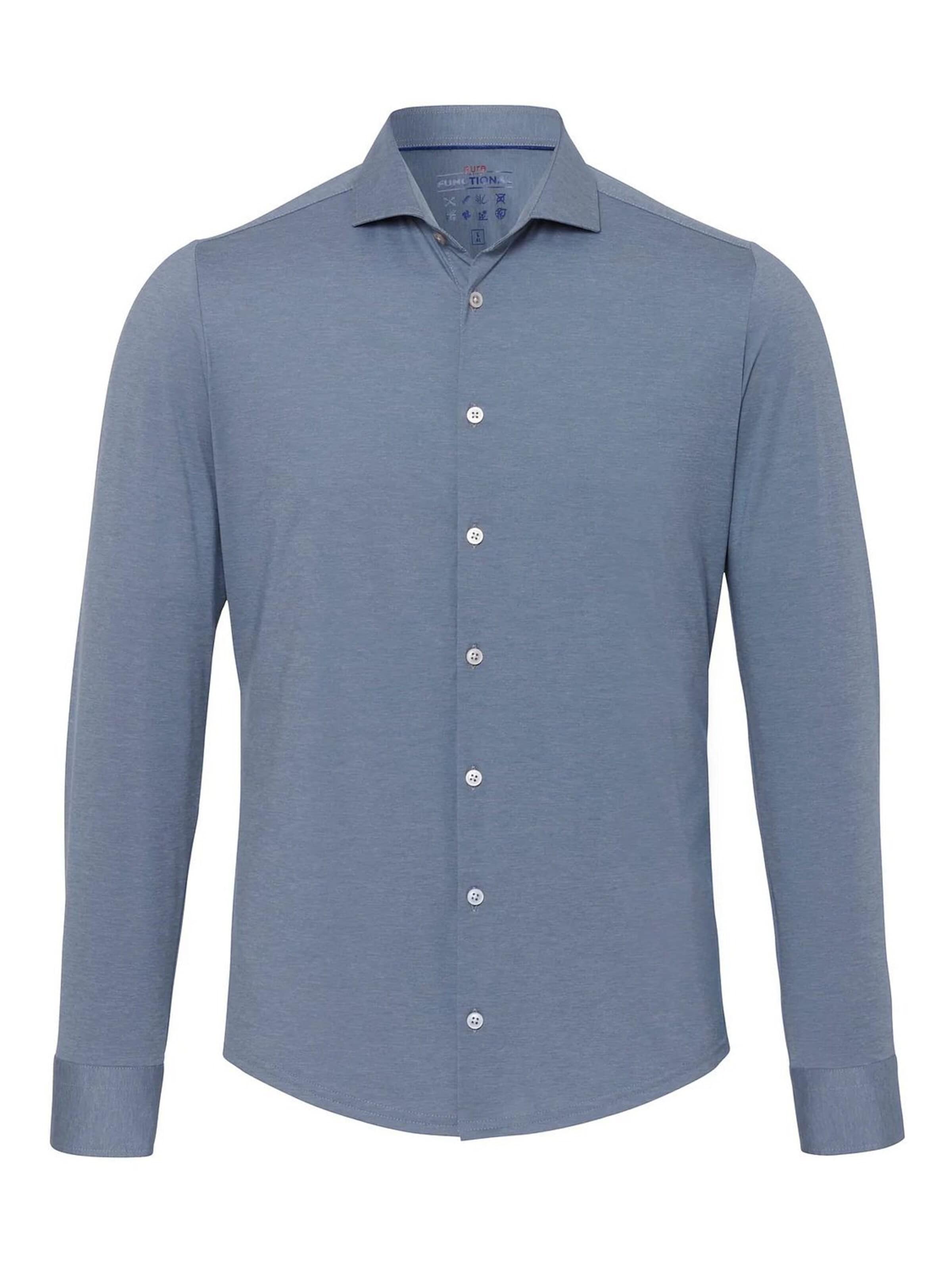 PURE Slim Fit Hemd‌‌ in Blau: Vorderseite