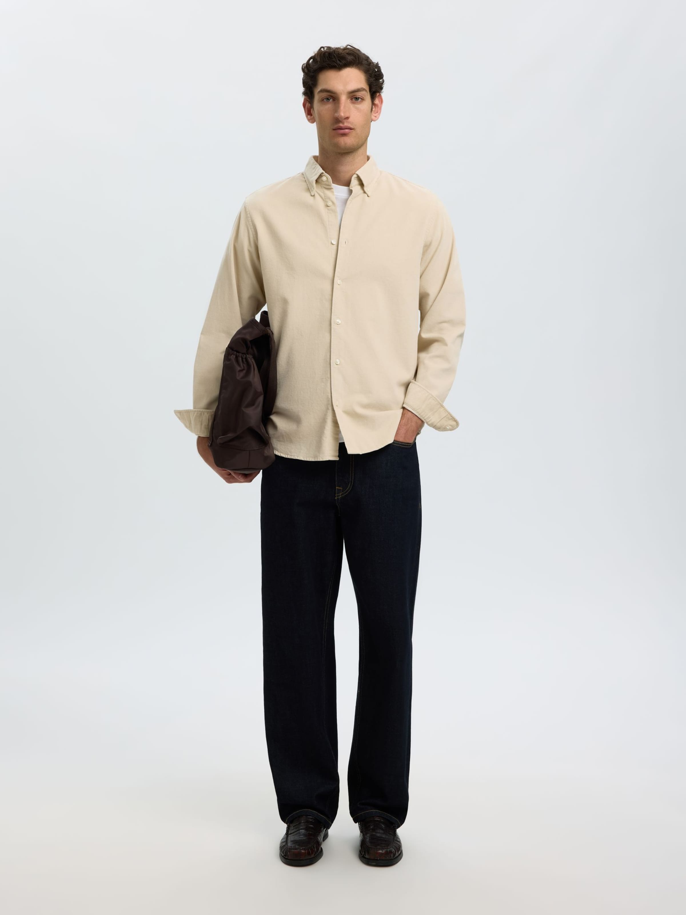 SELECTED - Ajuste regular Camisa 'SLHDanni' en beige