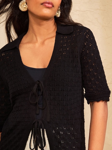 Cardigan love & roses en noir