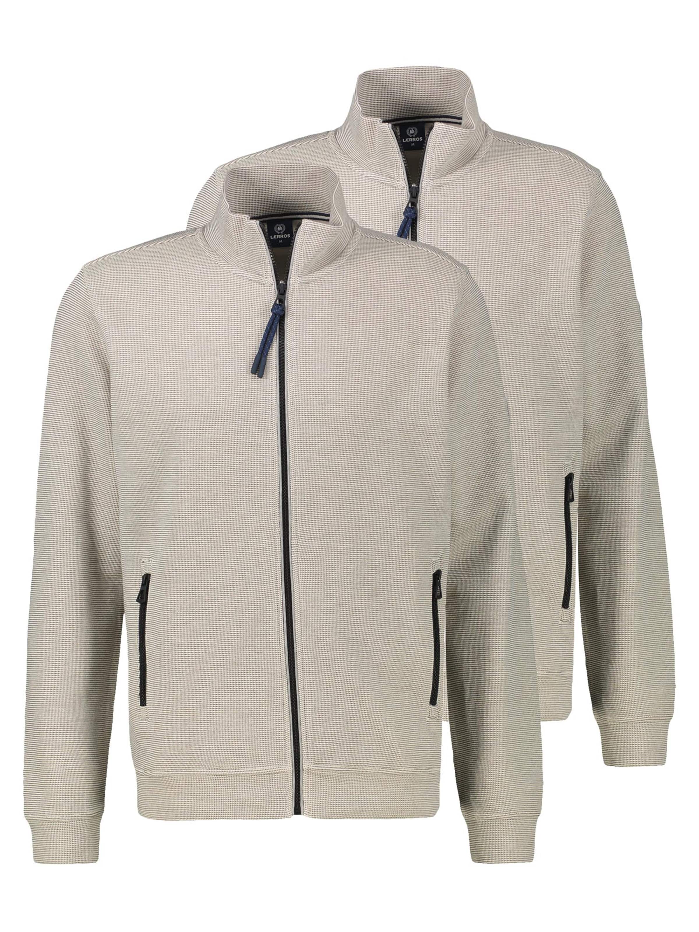 LERROS Sweatvest 'Basic' in Wit: voorkant