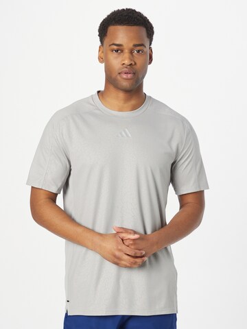 ADIDAS PERFORMANCE Funkční tričko 'Workout Pu Print' – šedá: přední strana
