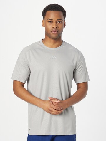 ADIDAS PERFORMANCE - Camiseta funcional 'Workout Pu Print' en gris: frente