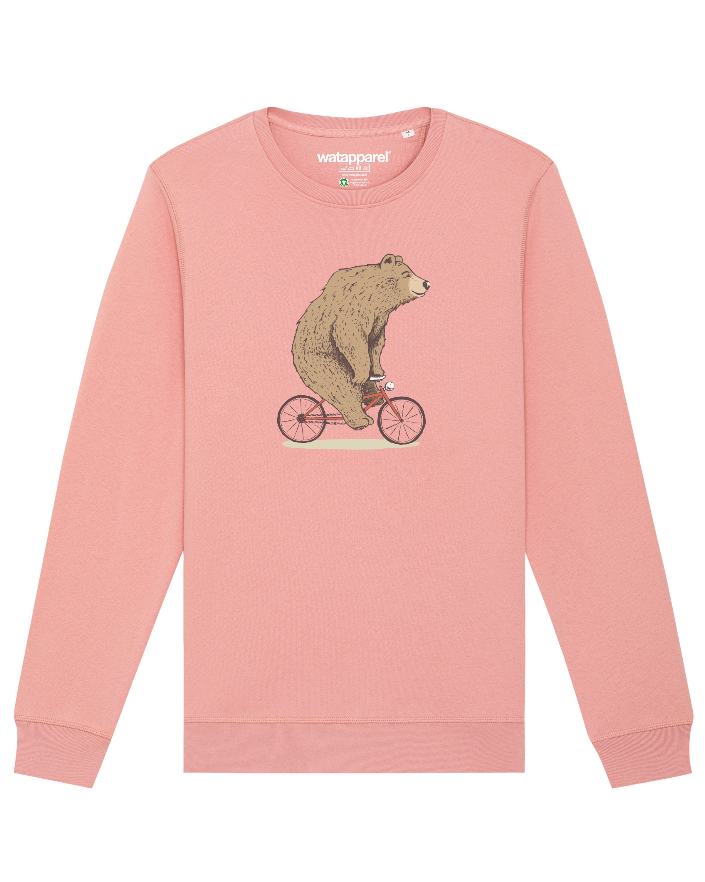 Watapparel Sweatshirt 'Fahrradbär' in Pink: Vorderseite