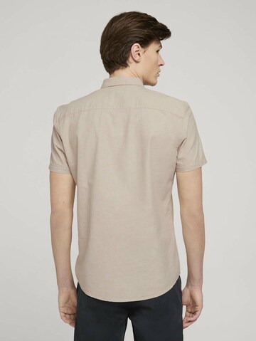 TOM TAILOR DENIM Comfort Fit Hemd in Beige