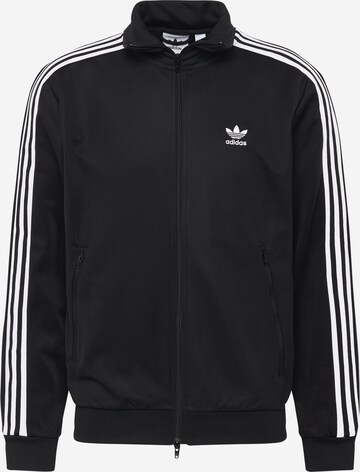 ADIDAS ORIGINALS Zip-Up Hoodie 'Adicolor Classics Beckenbauer' in Black: front