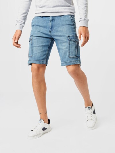 JACK & JONES Jeans cargo 'CHARLIE' en bleu denim, Vue avec modèle