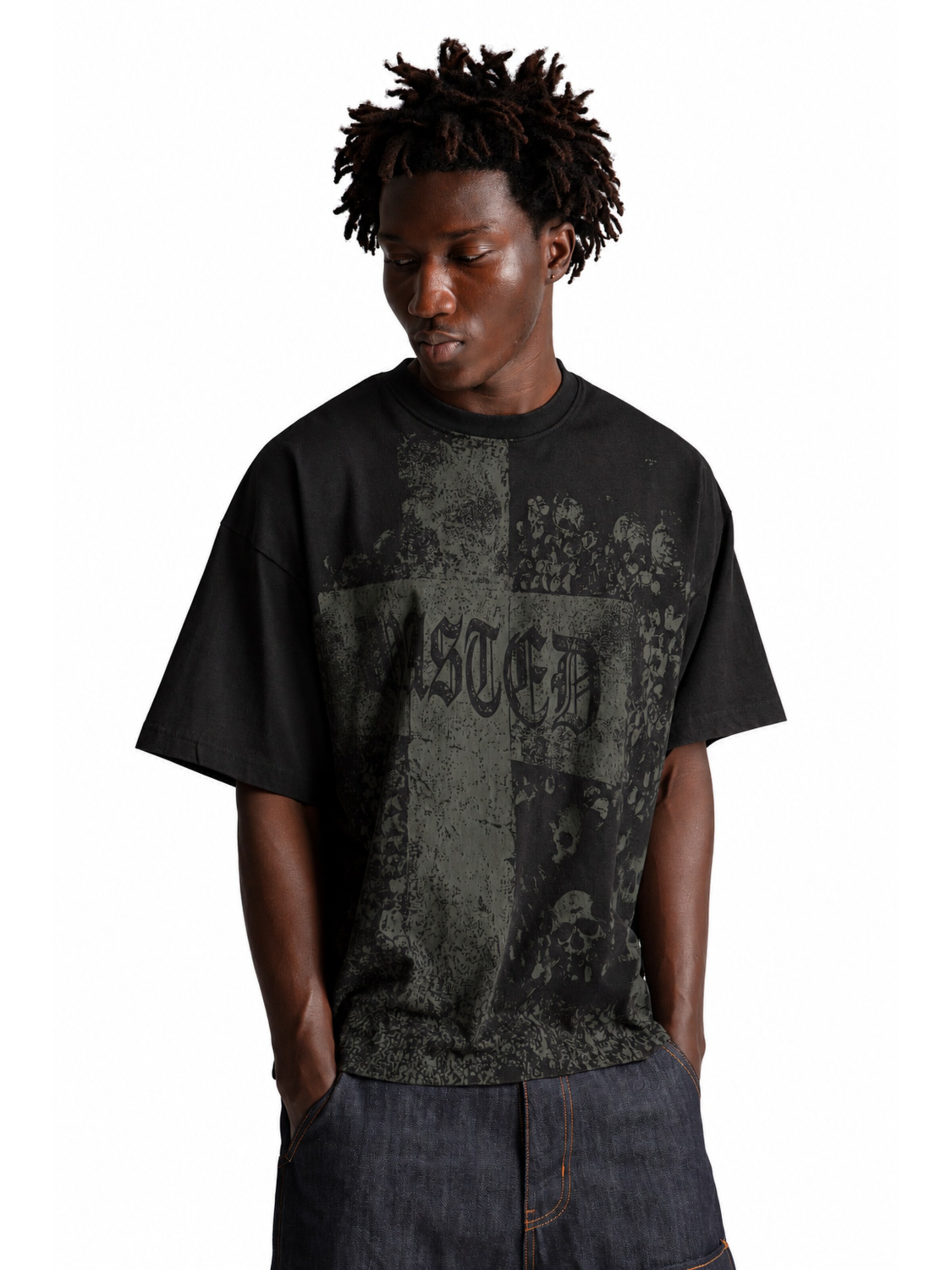 Wasted Paris - Camiseta 'Catacombs Boxy T-Shirt' en negro
