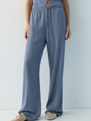 Pull&Bear Wide Leg Hose 'PACIFIC' in Blau: Vorderseite